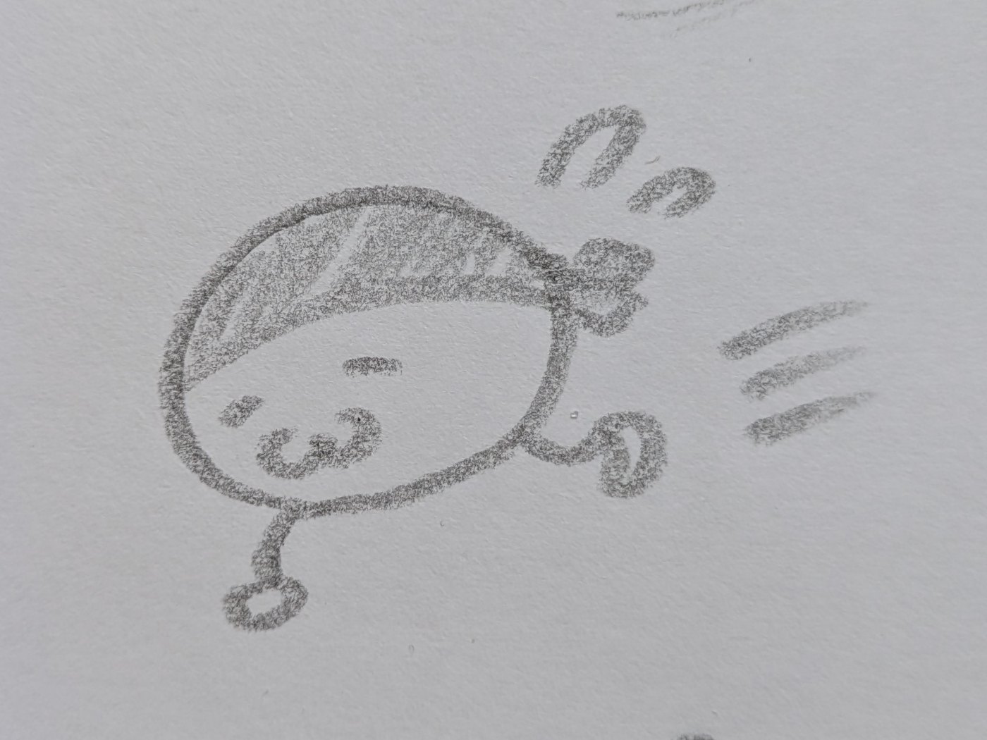キレイにする前の、鉛筆の絵の写真